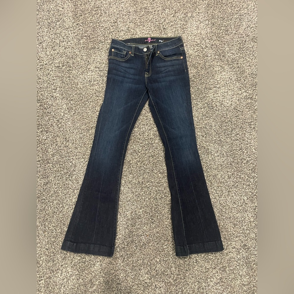 7 For All Mankind Dark Blue Flare Jeans